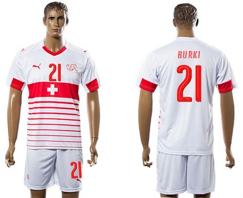 Switzerland #21 Burki Away Soccer Country Jersey - Click Image to Close